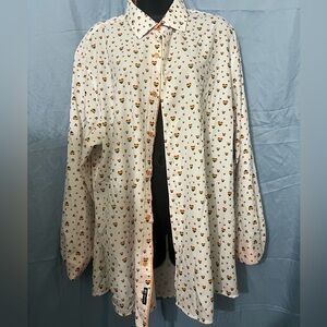 Tom Baine Heart Patterned Button-Up Shirt